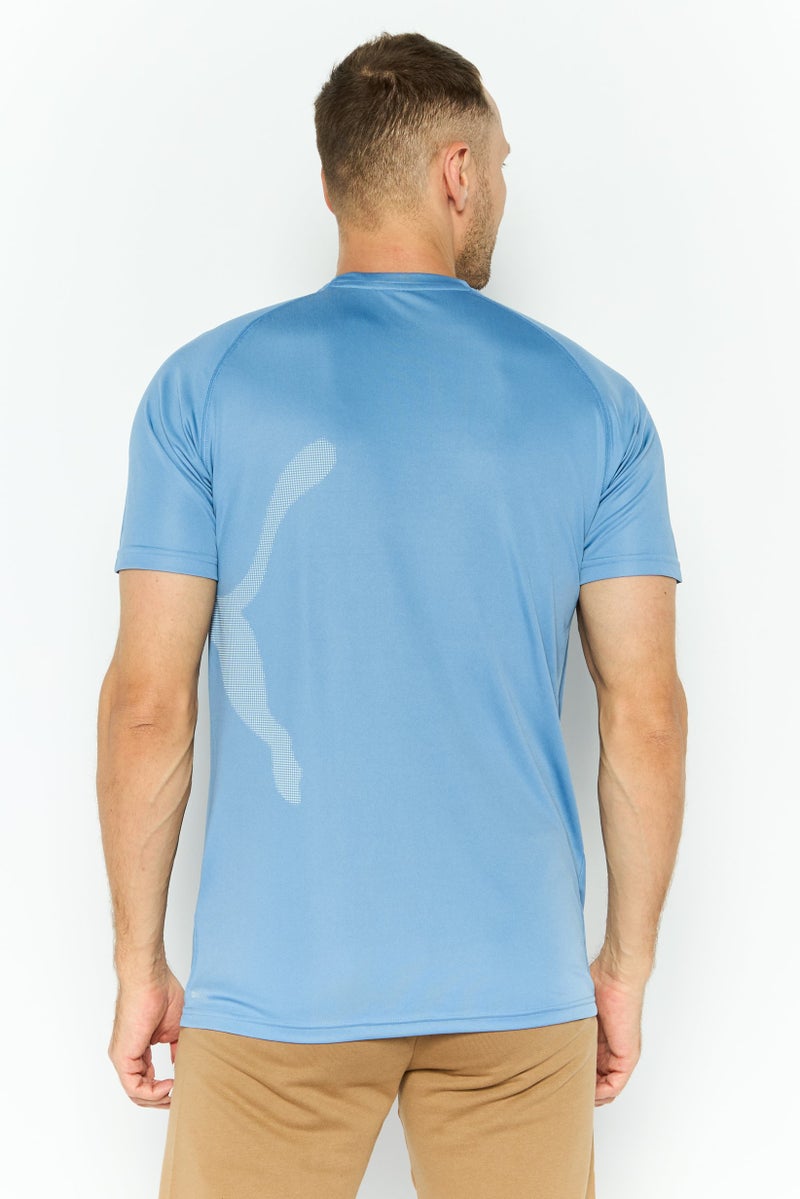 PUMA تي شيرت تدريب قصير الأكمام للرجال، أزرق - Image 2